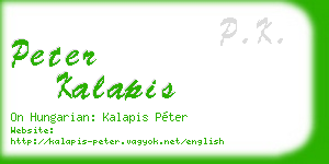 peter kalapis business card