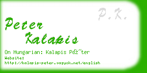 peter kalapis business card